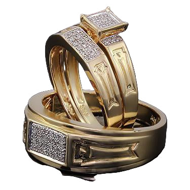 Three-Piece Engagement Ring Set