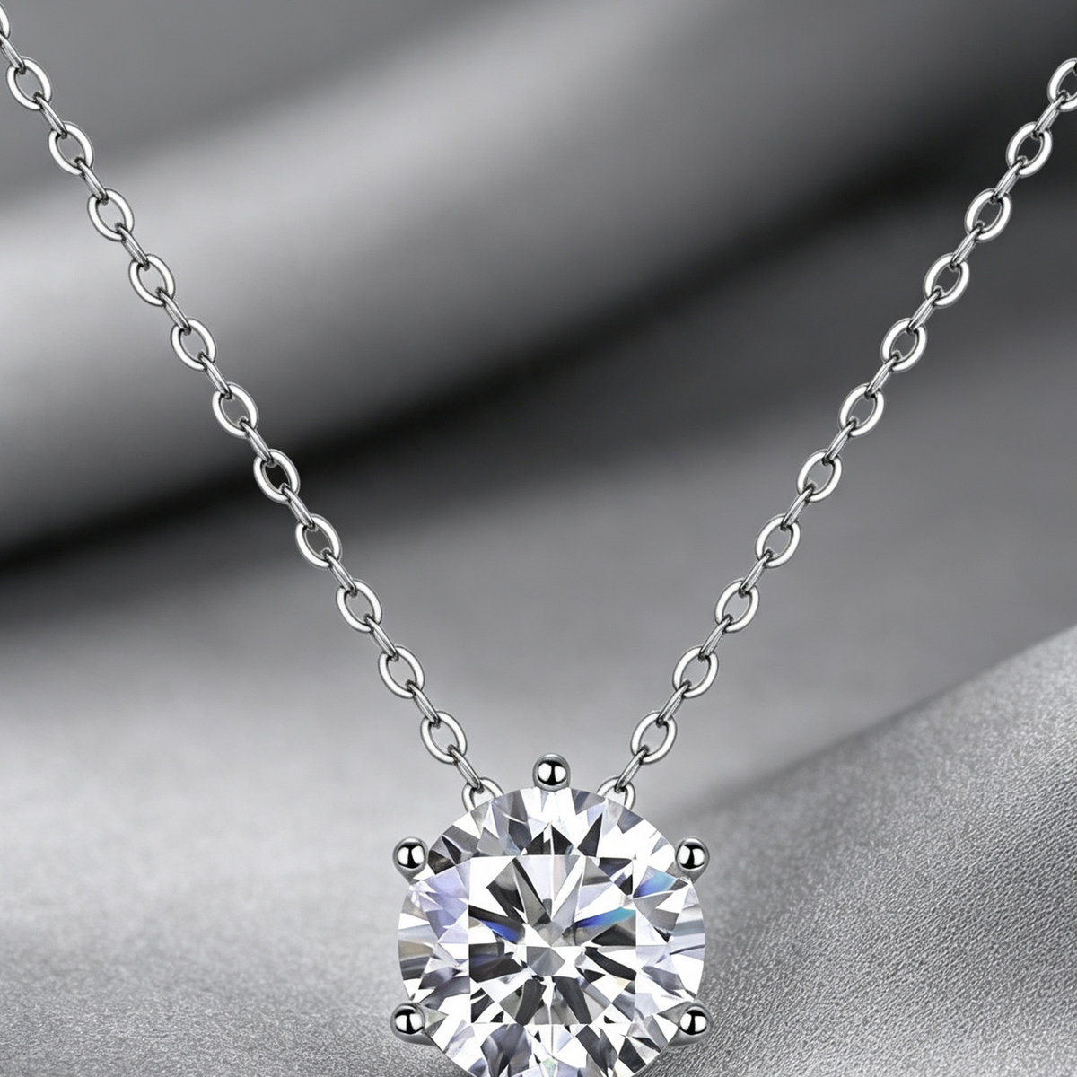 Afternoon Rose - A Fashionable And Luxurious Diamond Jewelry Pendant Set With 1-carat, 2-carat And 3-carat Moissanite S925 Sterling Silver And Platinum Plating
