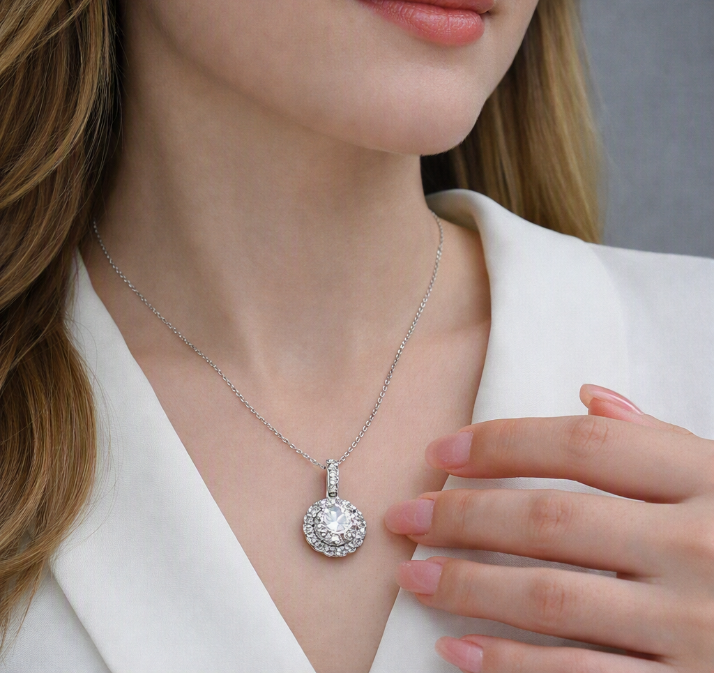 Dandelion - A Fashionable And Luxurious Diamond Jewelry Pendant Set With 2-carat Moissan Diamonds, S925 Sterling Silver And Platinum Plating