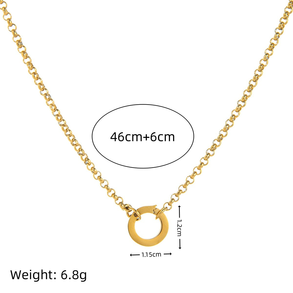 Stainless Steel DIY Vacuum Plating 18K Gold Color Protection Necklace