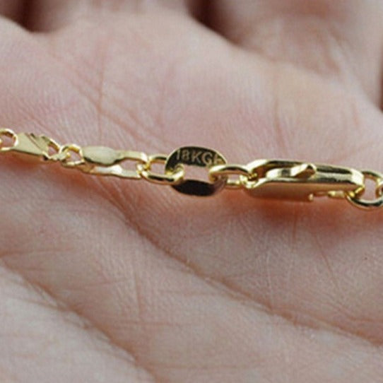 16-30 Inch Gold Plated 2mm Necklace Ornament