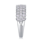 Multi-row Diamond Ring Luxury Fashion Set Moissanite Silver Ring