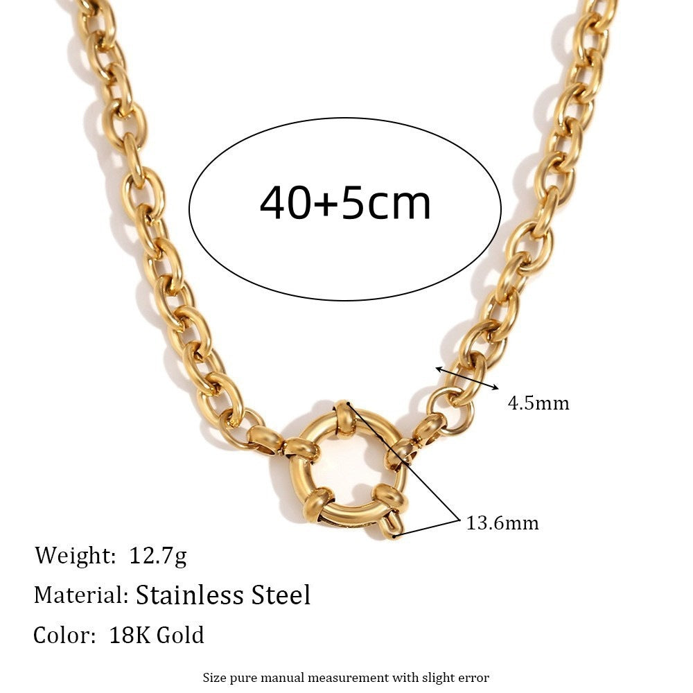 Stainless Steel DIY Vacuum Plating 18K Gold Color Protection Necklace