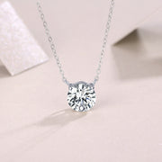 Love Of Time Solitaire Pendant — 2-Carat Moissanite & Platinum-Plated Sterling Silver