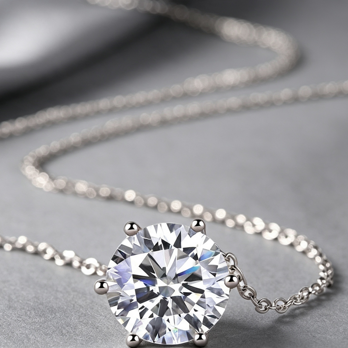 Afternoon Rose - A Fashionable And Luxurious Diamond Jewelry Pendant Set With 1-carat, 2-carat And 3-carat Moissanite S925 Sterling Silver And Platinum Plating