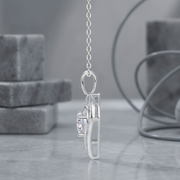 Heart-to-heart Connection - A Fashionable And Luxurious Diamond Jewelry Pendant Set With 1-carat Moissan Diamond S925 Sterling Silver And Platinum Plating
