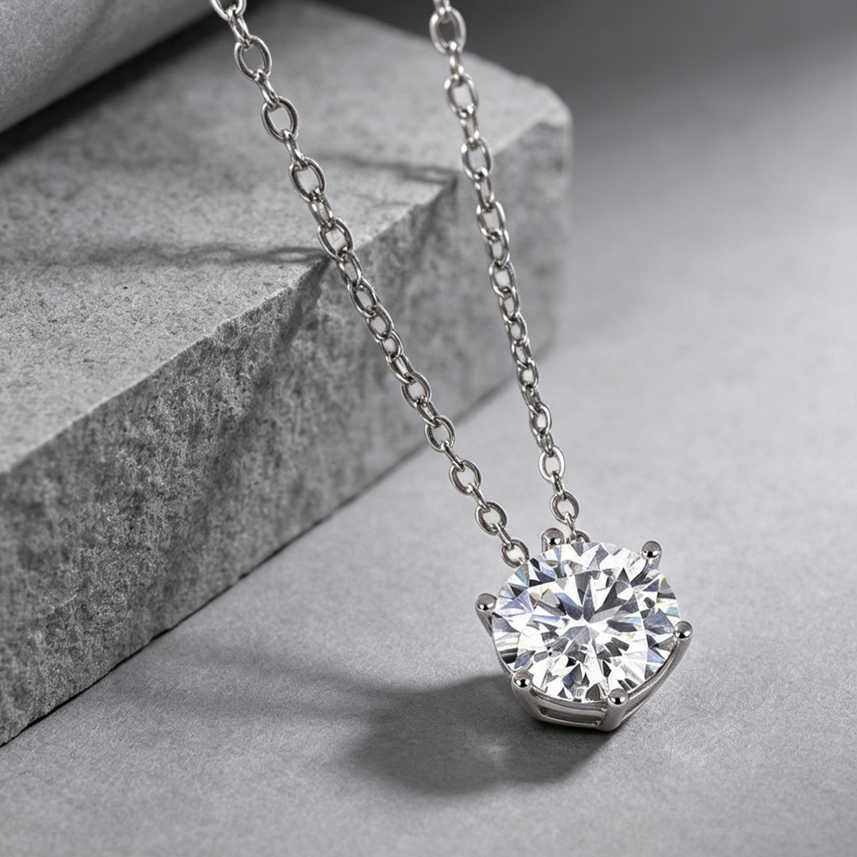 Afternoon Rose - A Fashionable And Luxurious Diamond Jewelry Pendant Set With 1-carat, 2-carat And 3-carat Moissanite S925 Sterling Silver And Platinum Plating