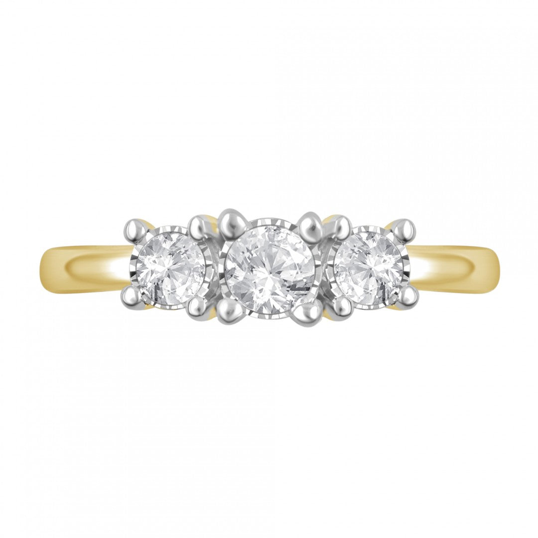CTW Diamond Triple Stone Ring 7"