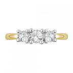 CTW Diamond Triple Stone Ring 7"