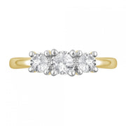 CTW Diamond Triple Stone Ring 7"