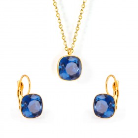 18K Yellow Gold Necklace and Earrings Designer Set - Roxy's Store