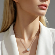 Afternoon Rose - A Fashionable And Luxurious Diamond Jewelry Pendant Set With 1-carat, 2-carat And 3-carat Moissanite S925 Sterling Silver And Platinum Plating