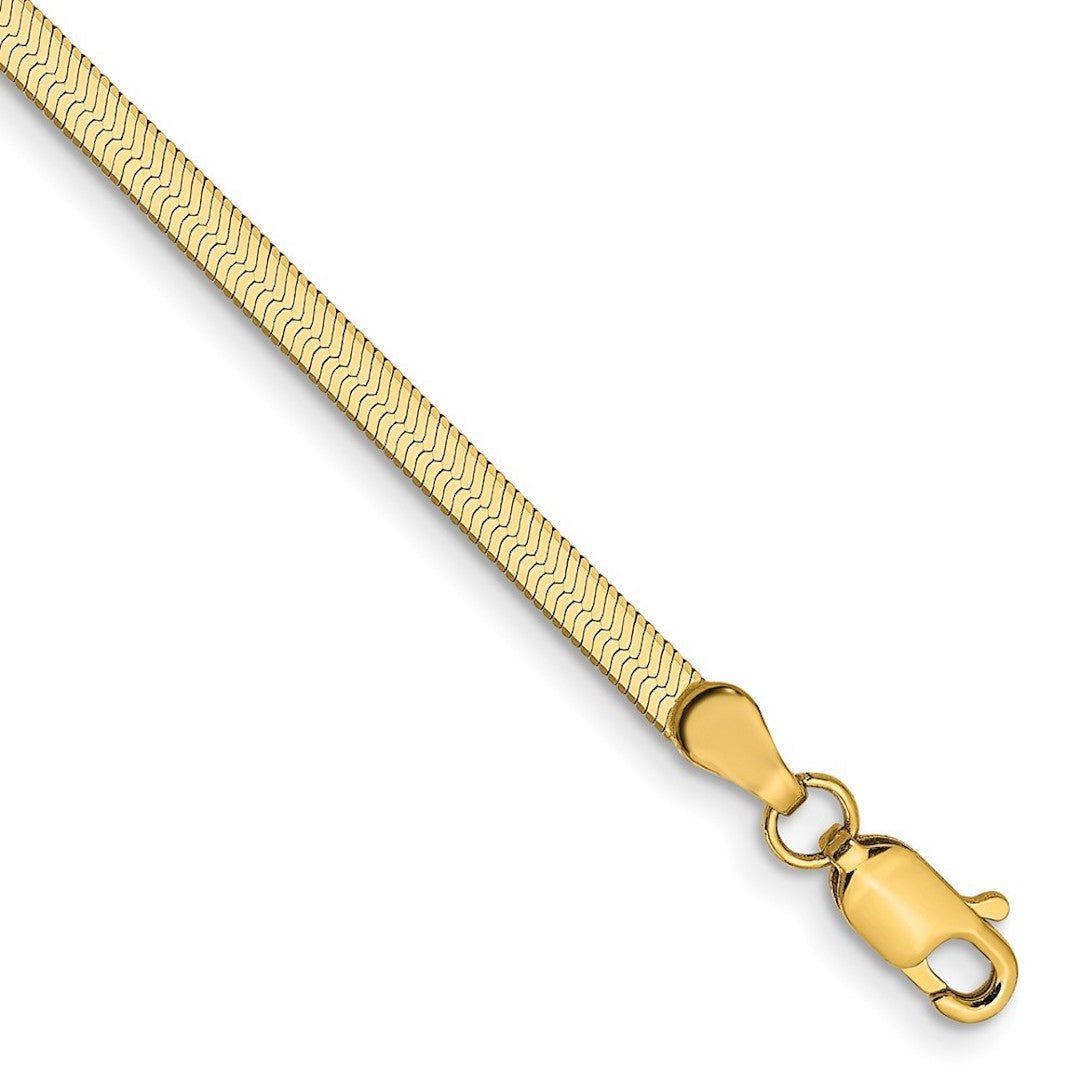 10K SOLID Yellow Gold Herringbone Bracelet - Roxy's Store