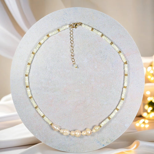 Elegant Mother of Pearl Choker Necklace