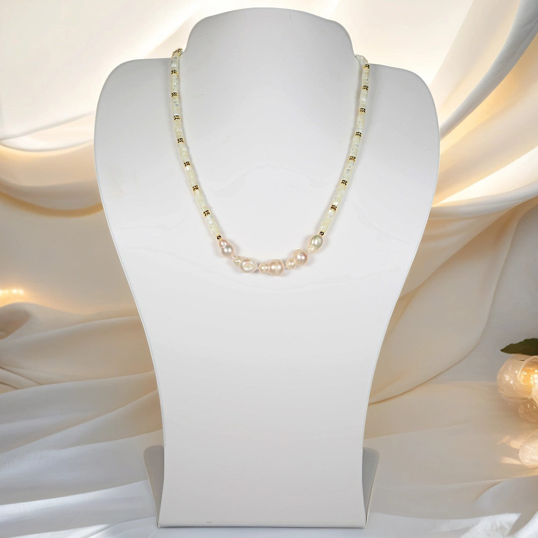 Elegant Mother of Pearl Choker Necklace
