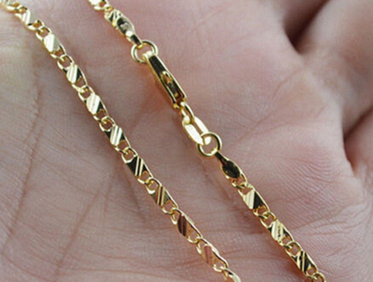 16-30 Inch Gold Plated 2mm Necklace Ornament
