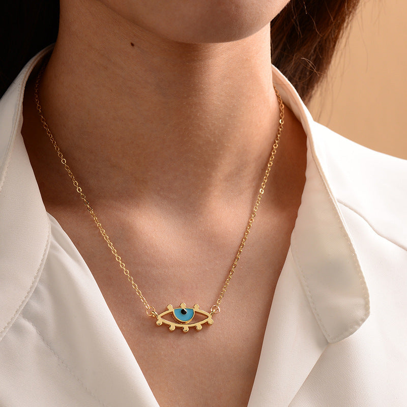 Fashion gold-plated devil's eye necklace