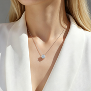 Afternoon Rose - A Fashionable And Luxurious Diamond Jewelry Pendant Set With 1-carat, 2-carat And 3-carat Moissanite S925 Sterling Silver And Platinum Plating