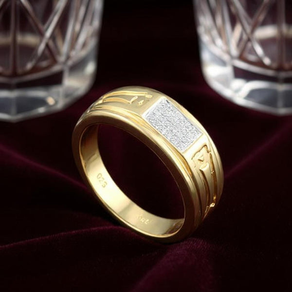 Elegant Ring – 14K Yellow Gold Over Solid Sterling Silver