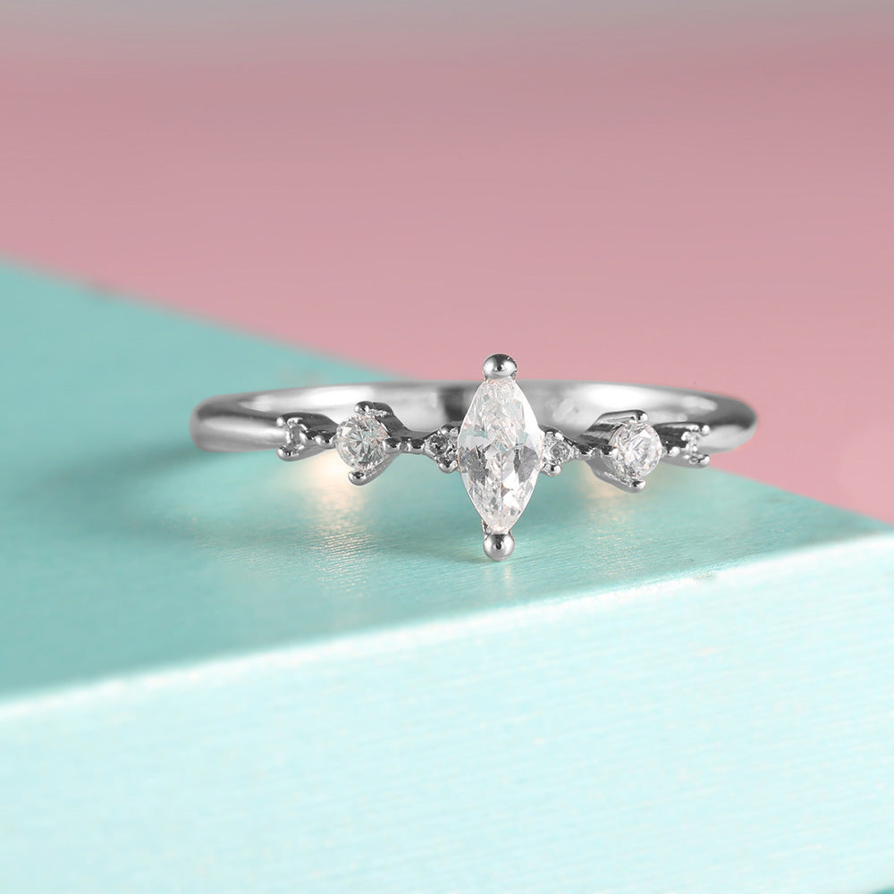 Diamond Plating Rose Gold Ladies Ring