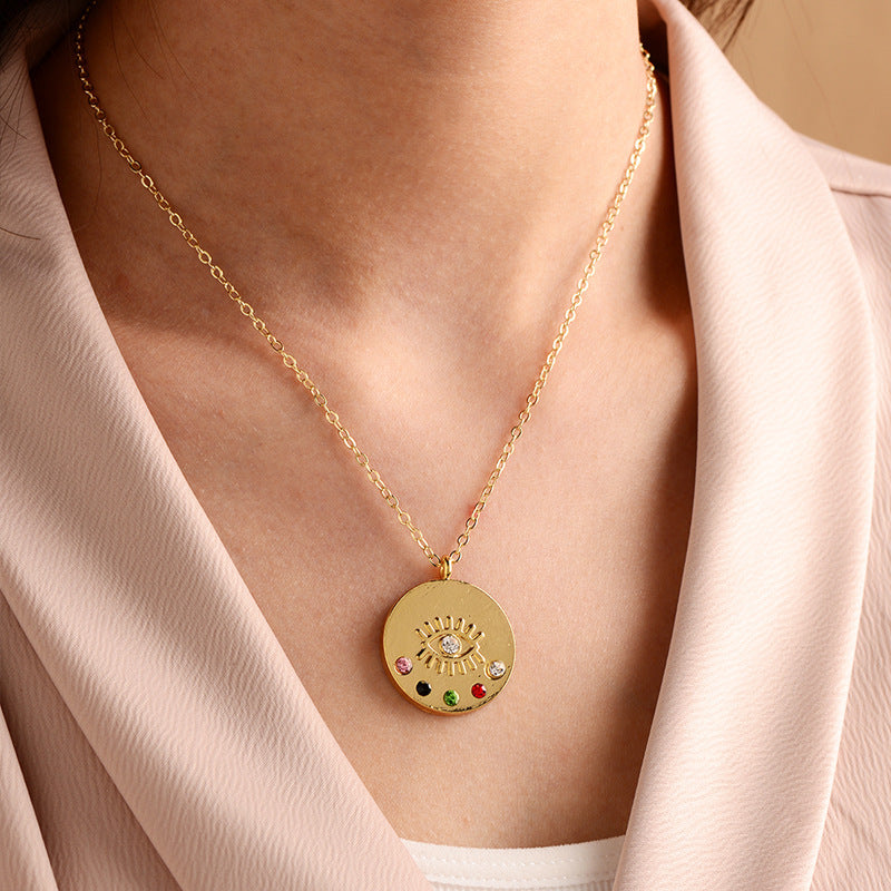 Fashion gold-plated devil's eye necklace