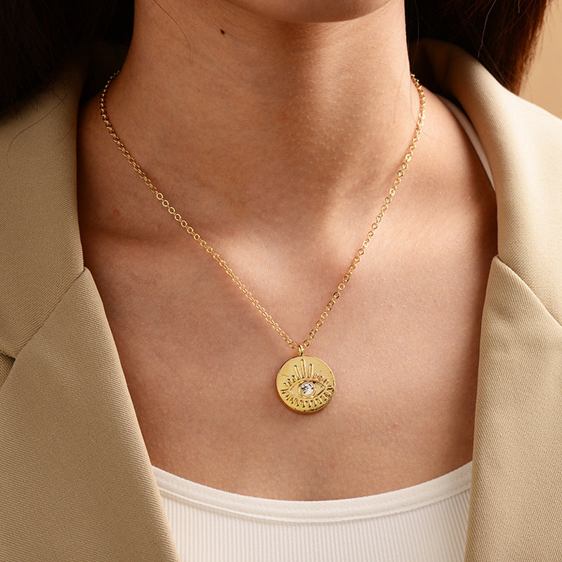 Fashion gold-plated devil's eye necklace