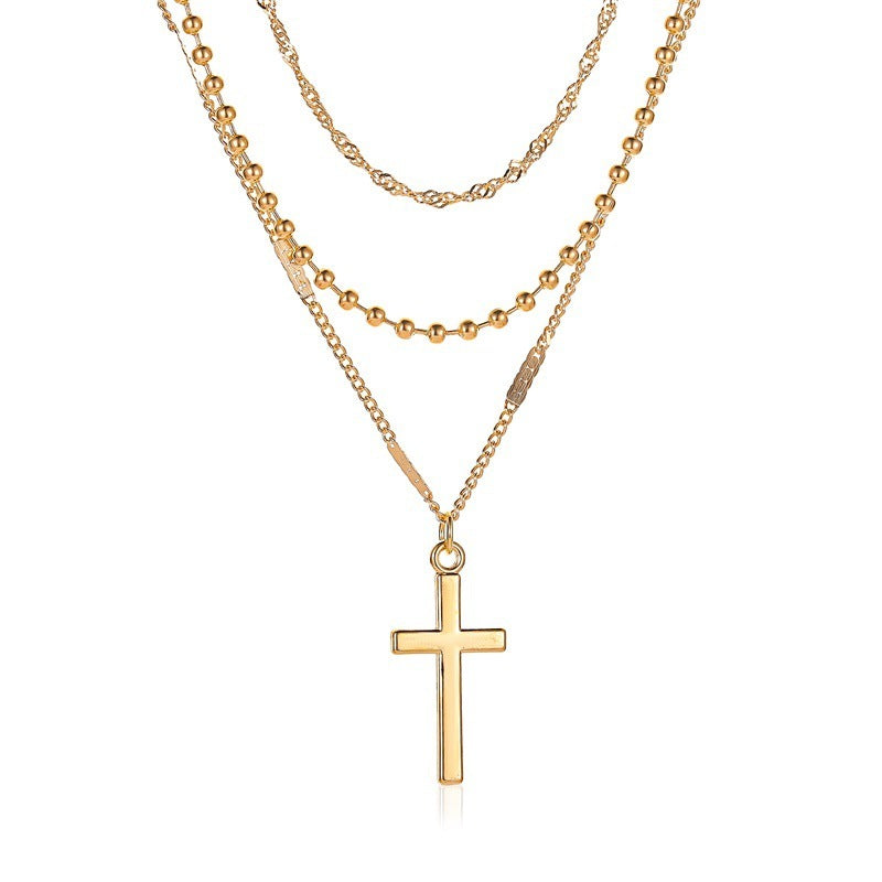Vintage Bohemia Gold Coin letter Layered Chain Necklace For Women Shell Pearl Moon Long