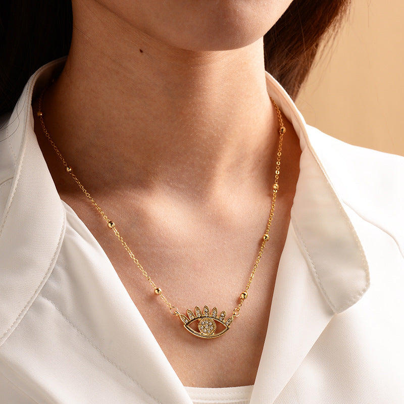 Fashion gold-plated devil's eye necklace