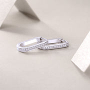 Reincarnation Hoop Earrings — Moissanite & Platinum-Plated Sterling Silver