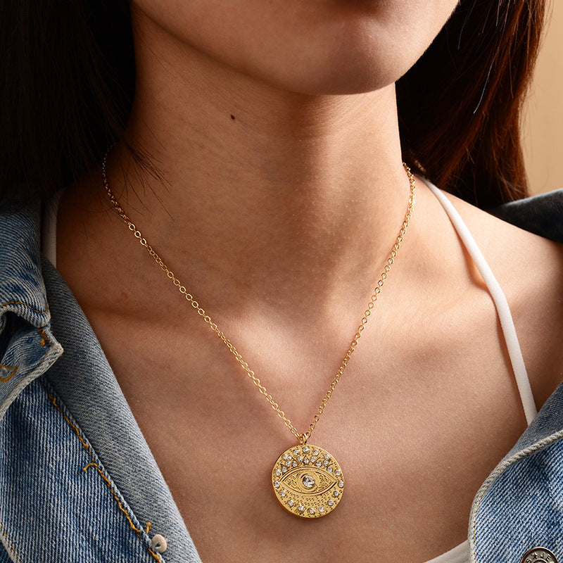 Fashion gold-plated devil's eye necklace