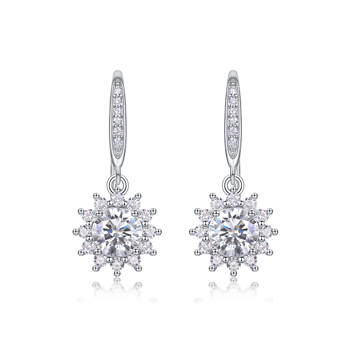 Qingcheng - A Fashionable And Luxurious Diamond Jewelry Accessory Set With Half-carat Moissan Diamond S925 Sterling Silver And Platinum-plated Stud Earrings