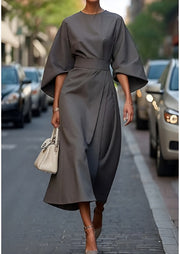 Lissey - Minimalist Belted Luxe Dress