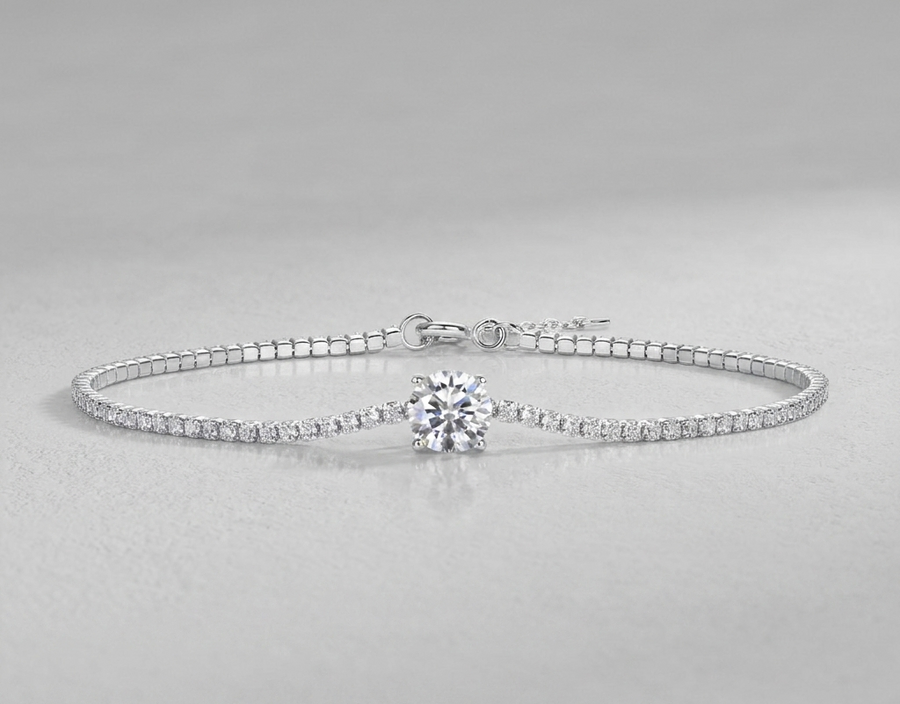 Dawn Luxury Fashion Mossan Diamond S925 Silver Bracelet