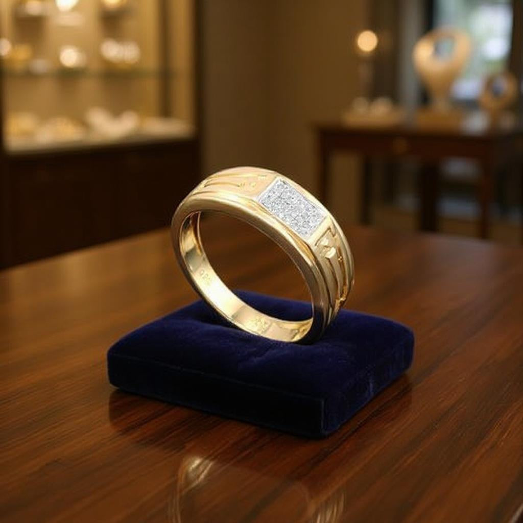 Elegant Ring – 14K Yellow Gold Over Solid Sterling Silver