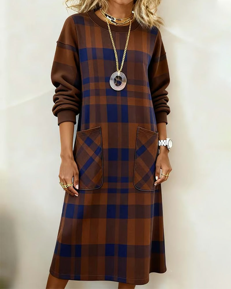 Kathrine | Elegant Plaid Dress