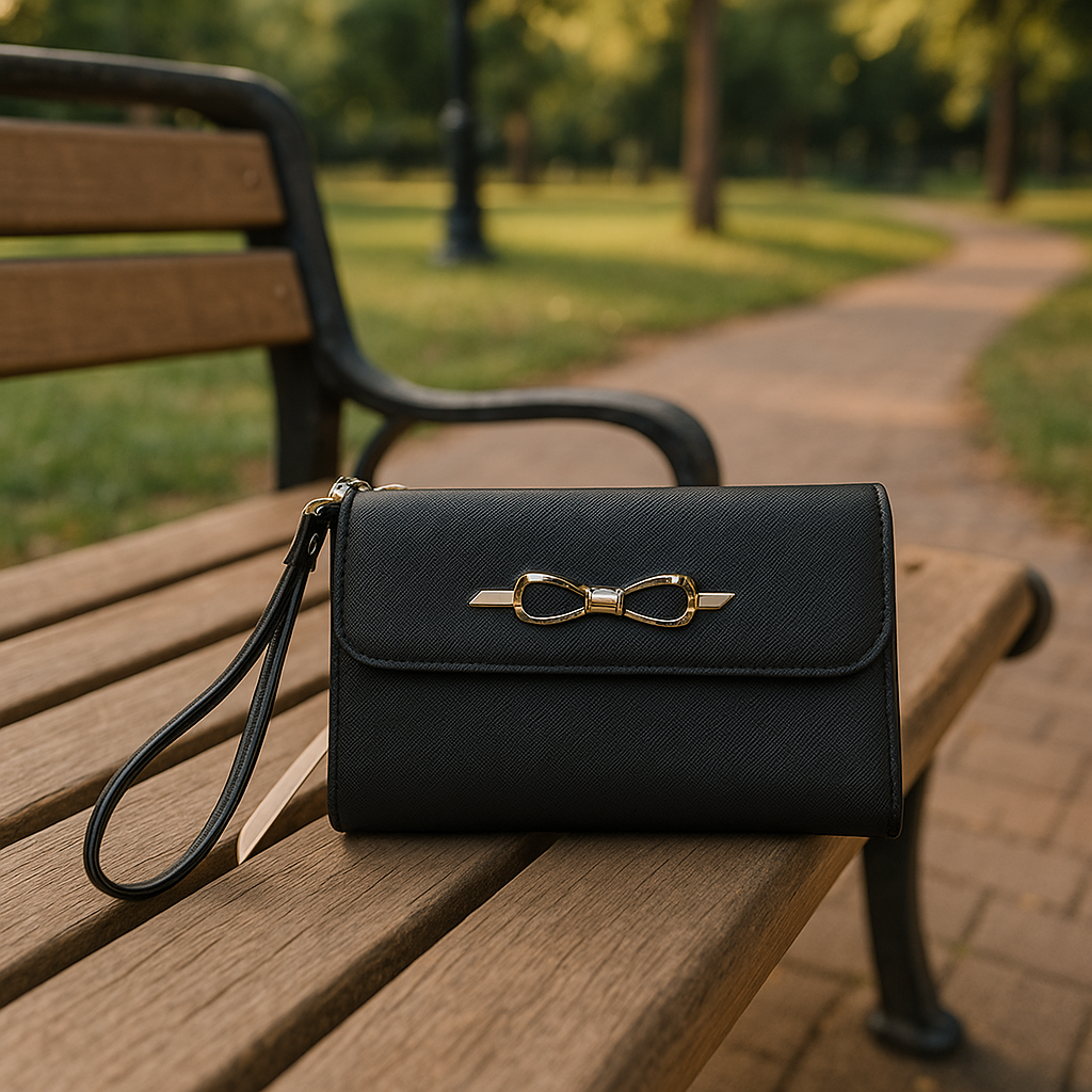 Victoria’s Secret Black Faux Leather Wristlet Wallet