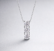 Round - A Fashionable And Luxurious Diamond Jewelry Pendant Set With 0.5-carat Moissan Diamonds, S925 Sterling Silver And Platinum Plating