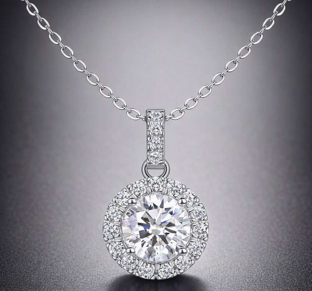 Dandelion - A Fashionable And Luxurious Diamond Jewelry Pendant Set With 2-carat Moissan Diamonds, S925 Sterling Silver And Platinum Plating
