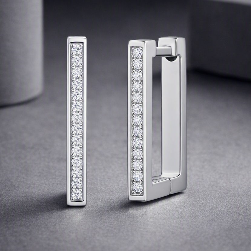 Kokang - Fashionable And Luxurious Diamond Jewelry With Moissanite S925 Sterling Silver And Platinum-plated Stud Earrings