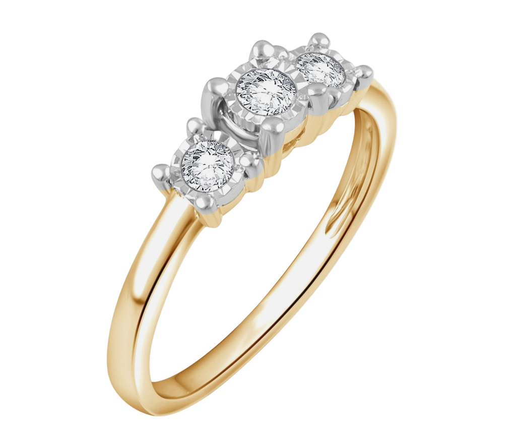 CTW Diamond Triple Stone Ring 7"