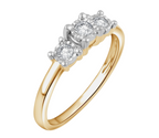 CTW Diamond Triple Stone Ring 7"