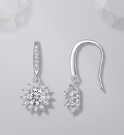 Qingcheng - A Fashionable And Luxurious Diamond Jewelry Accessory Set With Half-carat Moissan Diamond S925 Sterling Silver And Platinum-plated Stud Earrings