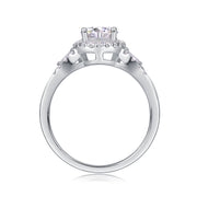 Luxury Fashion Large Diamond Wedding Ring With Moissanite Silver Ring