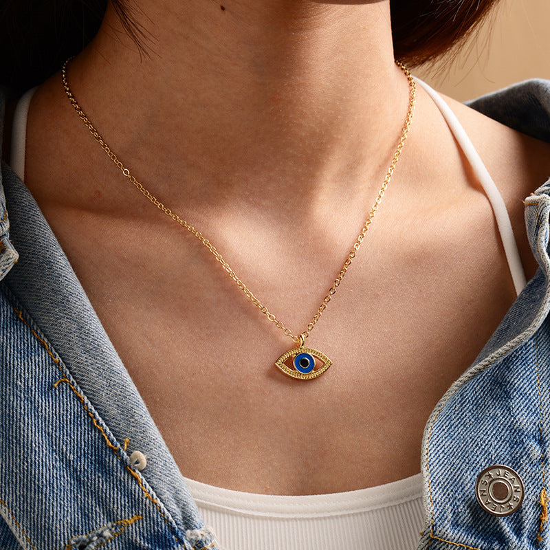 Fashion gold-plated devil's eye necklace