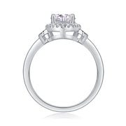 Lighthouse Large Diamond Ring Luxury Fashion Set Moissanite Silver Ring
