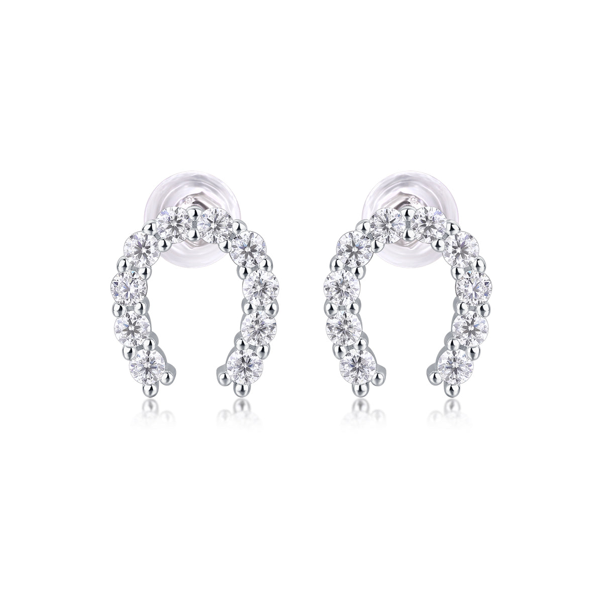 Keep Happiness Diamond Set Moissanite Silver Earrings Luxury Fashion Diamond Earrings Stud Earrings