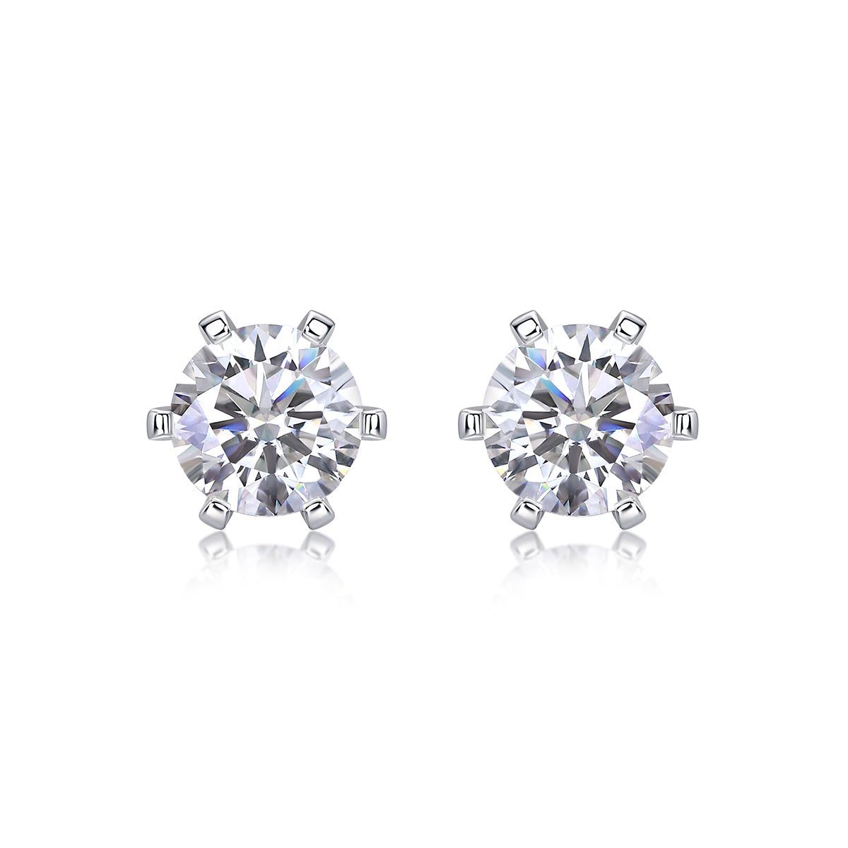 Quiet Luxury Fashion Diamond Earrings Stud Set With Mosan Diamond Silver Ornaments