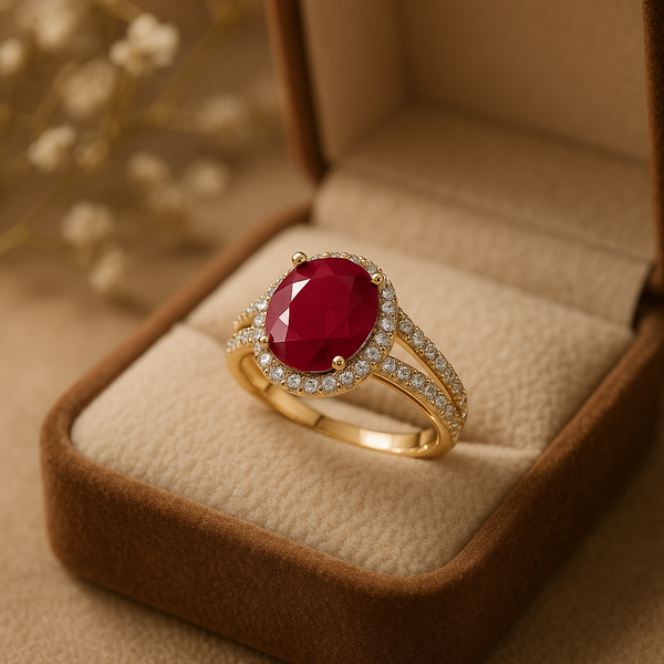 Gold Diamonds and 3.0 CTW Ruby Size 7