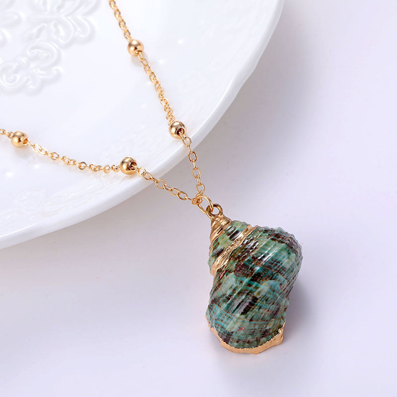 Women's Beach Shell Gold-plated Pendant Conch Necklace