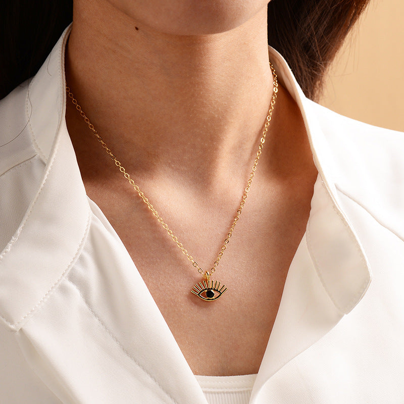 Fashion gold-plated devil's eye necklace